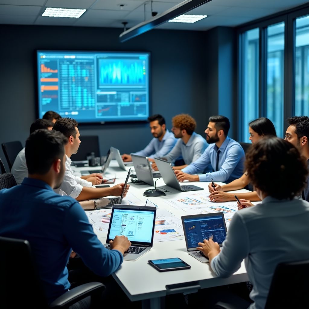 Equipo en sesión de análisis